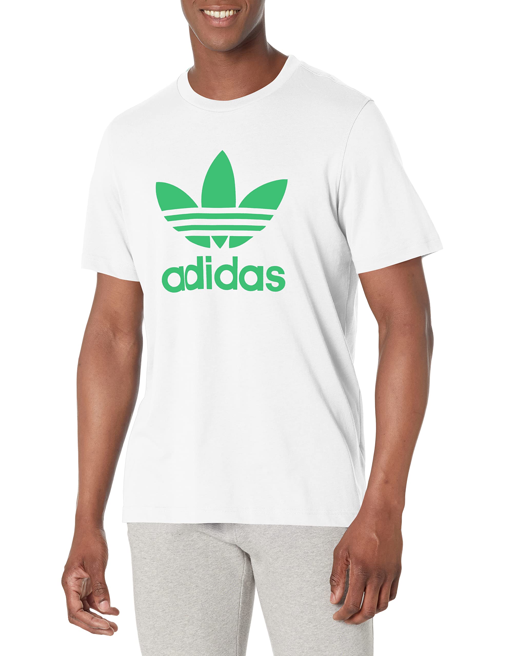 adidas Originals Men's Trefoil T-Shirt White/Easy Yellow Small — view 25