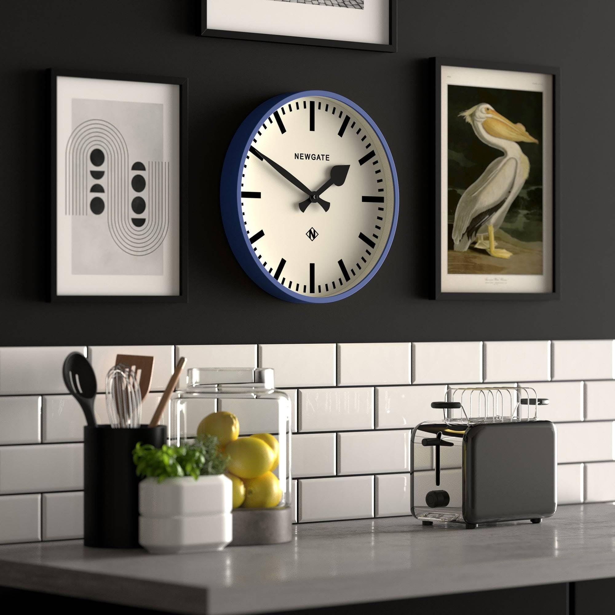 Amazon.com: NEWGATE® Number Three Railway wall Clock | Retro