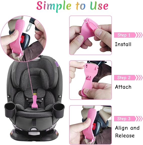 Buckle Release Tool, Easy Unbuckle Tool Button Pusher for Kids, Seniors, Long Nails, Quickly Unbuckle Your Kids in School Drop-Offs and Travel, Fits 5 Point Harness & All Button Buckles