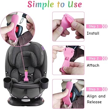 Buckle Release Tool, Easy Unbuckle Tool Button Pusher for Kids, Seniors, Long Nails, Quickly Unbuckle Your Kids in School Drop-Offs and Travel, Fits 5 Point Harness & All Button Buckles