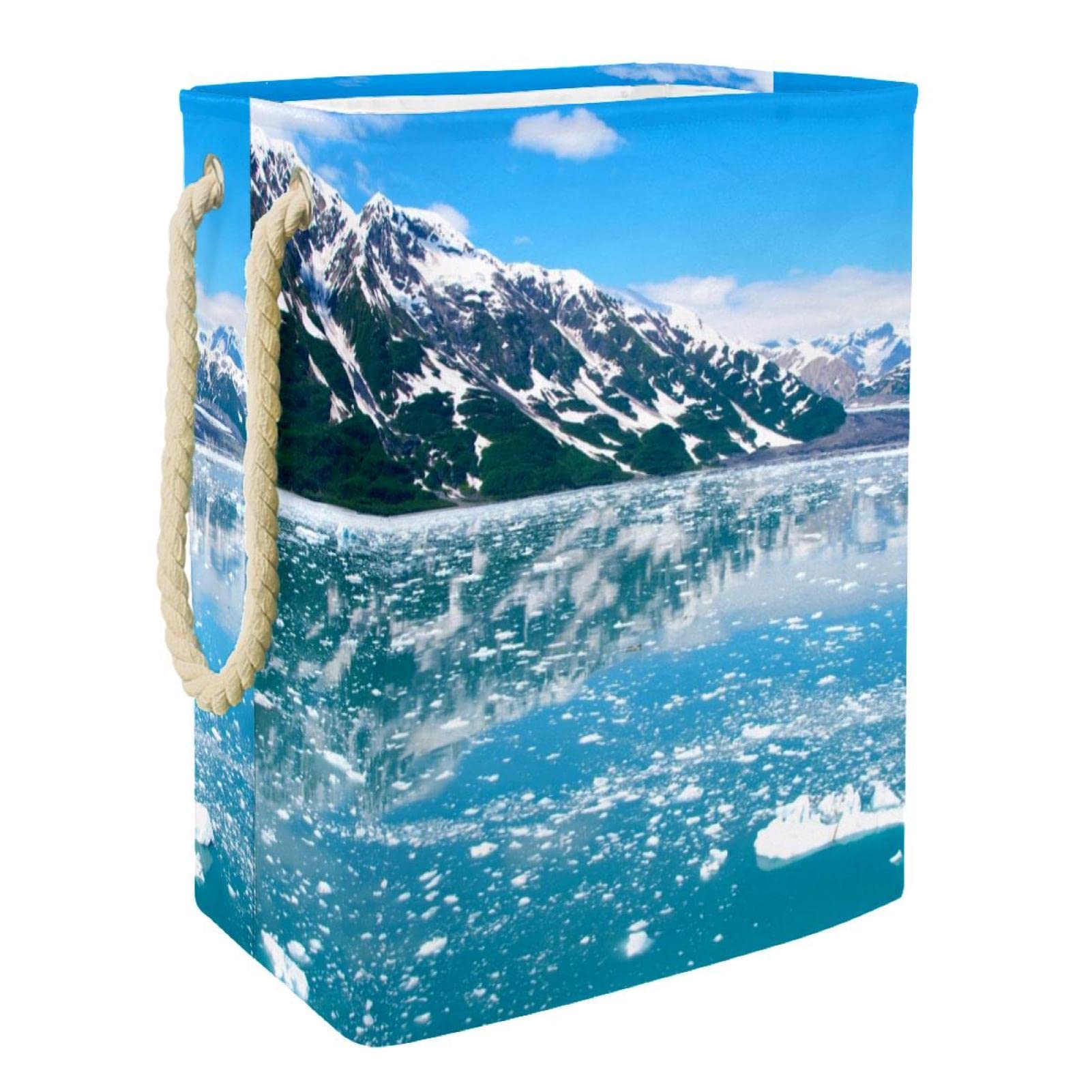 Panier à linge personnalisable Blue Sky avec poignées pour la chambre et salle de bain