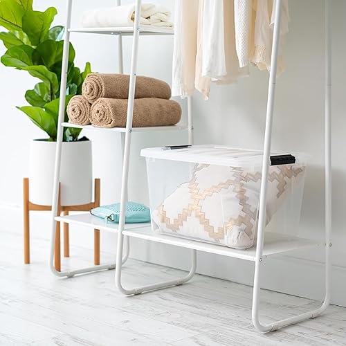 Vista 101 de IRIS USA - Caja de almacenamiento de plástico de 19 cuartos de galón con tapa y pestillos – Paquete de 4 – sin BPA, solución de organización