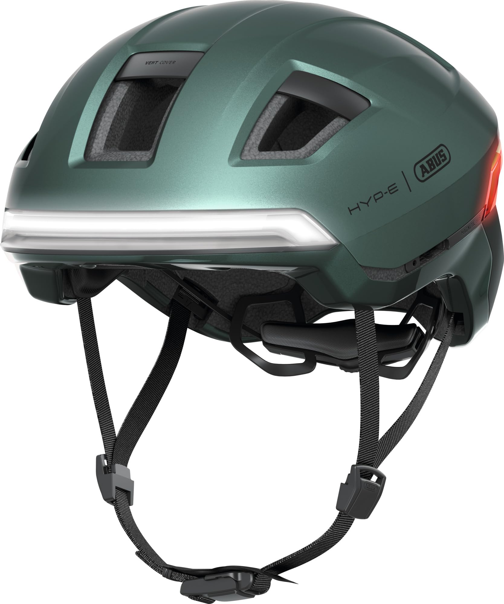 ABUS Casque de vélo HYP-E - Casque avec lumière Frontale, lumière arrière et lumière Clignotante - Convient Aussi pour Faire du vélo sur E-Bike et S-Pedelec - pour Jeunes et Adultes