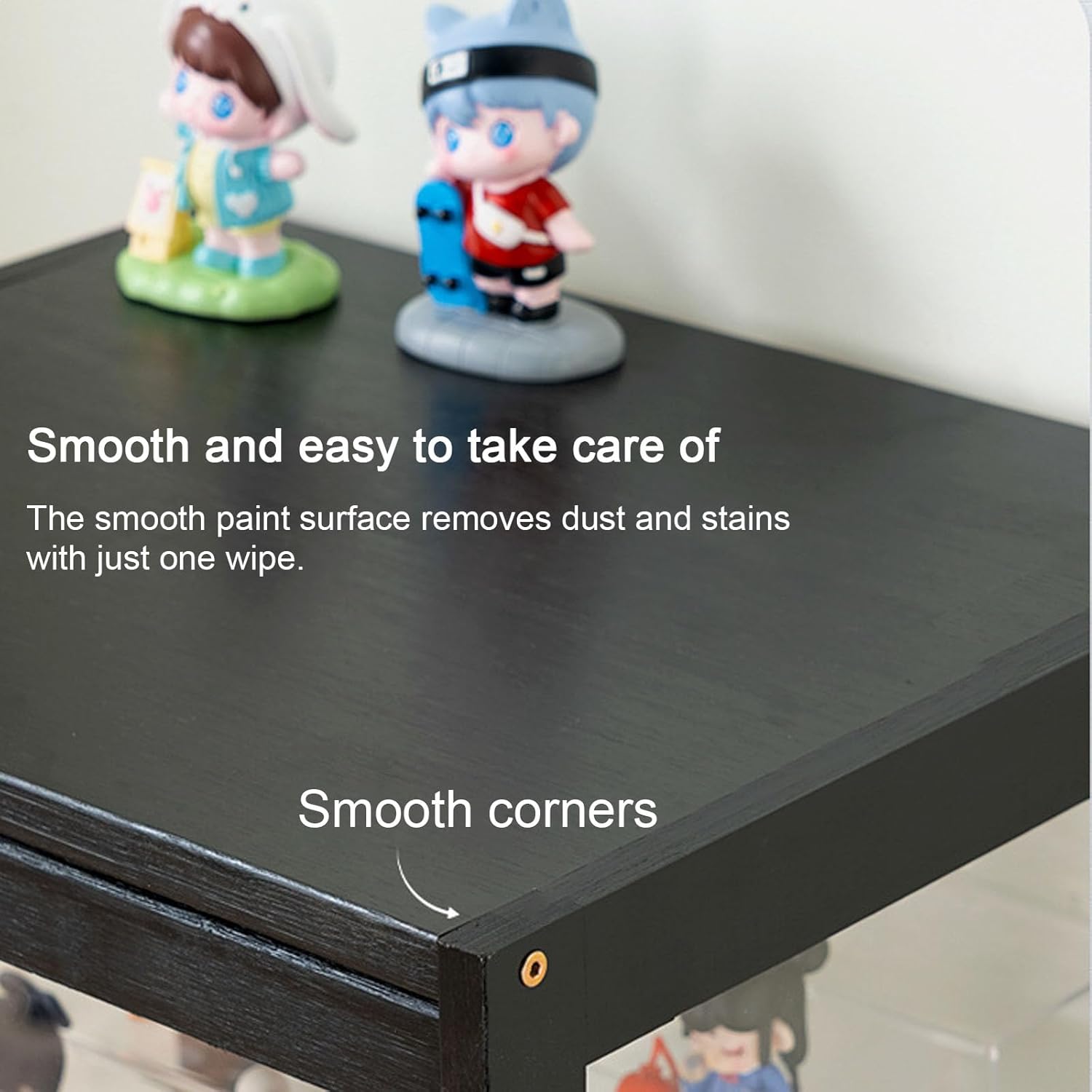 Display Cabinet Toys Display Shelf，Curio Cabinet, Bamboo Storage Cabinet with Acrylic Cabinet Door, Modern Minimalist Flip Door Display Case, Display Shelf for Collectibles Easy to Install,S