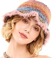 Busnos Crochet Bucket Hats for Women - Cute Knit Beanie Winter Hats, Lightweight Slouchy Fashion Bucket Hats One Size