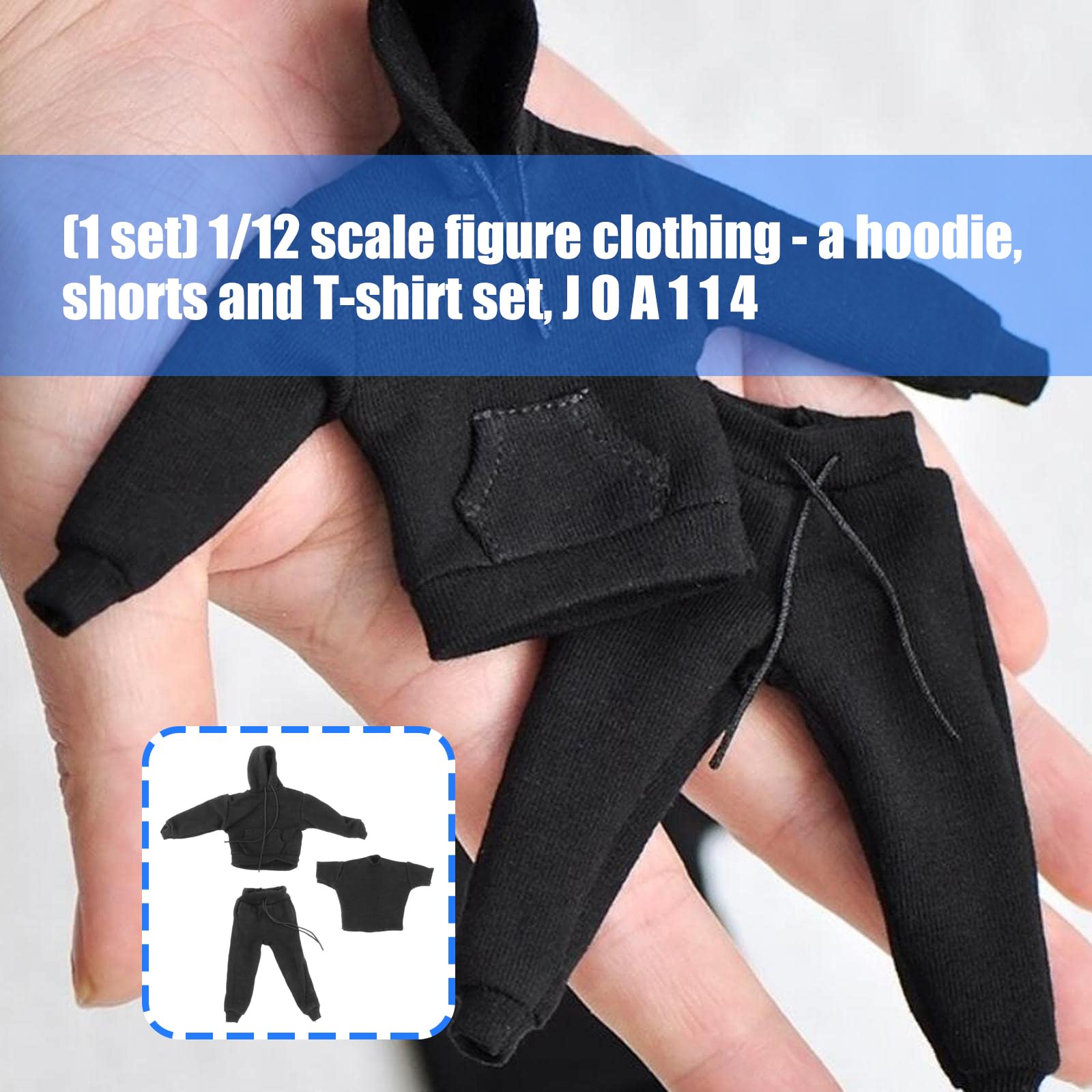 Sammlerstück, 1/12 Actionfigur, Kleidungsstück, Kapuzenpullover, Jogginghose, Oberteil, T Shirt Set für Soldatenfigur, Rollenspiel, Spielzubehör, Kleidungsset