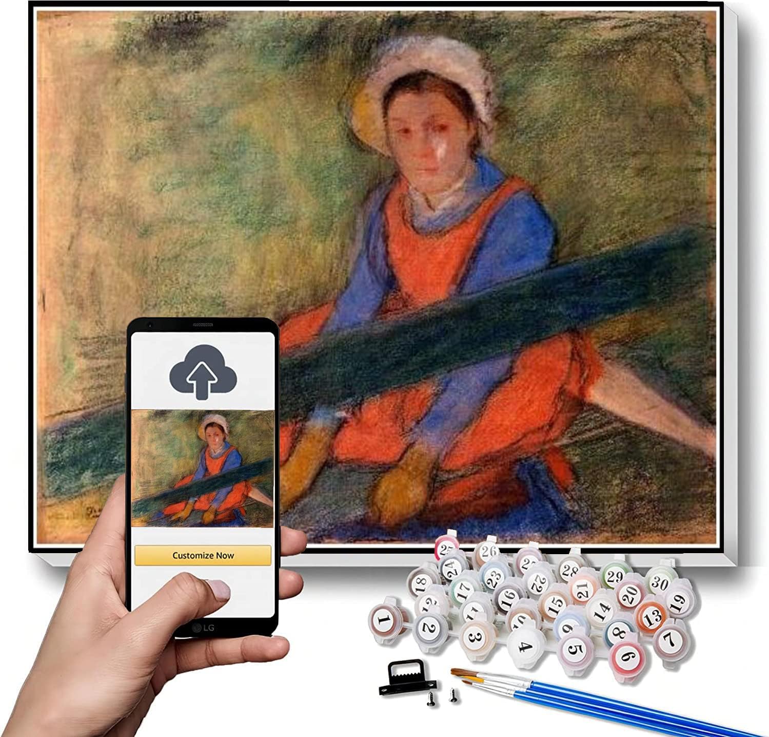 Paint by Numbers Kits for Adults and Kids Woman Seated On A Bench Painting by Edgar Degas Arts Craft for Home Wall Decor