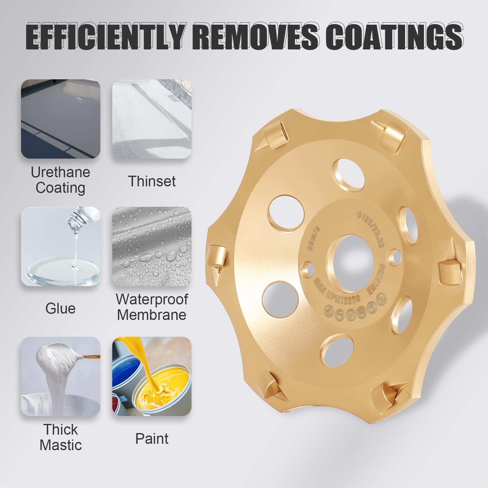 Mola a Tazza Smerigliatrice Disco Diamante 125 x 22,23 per Cemento Marmo Granito Calcestruzzo Mattoni Gres Gesso Pietra pomice.