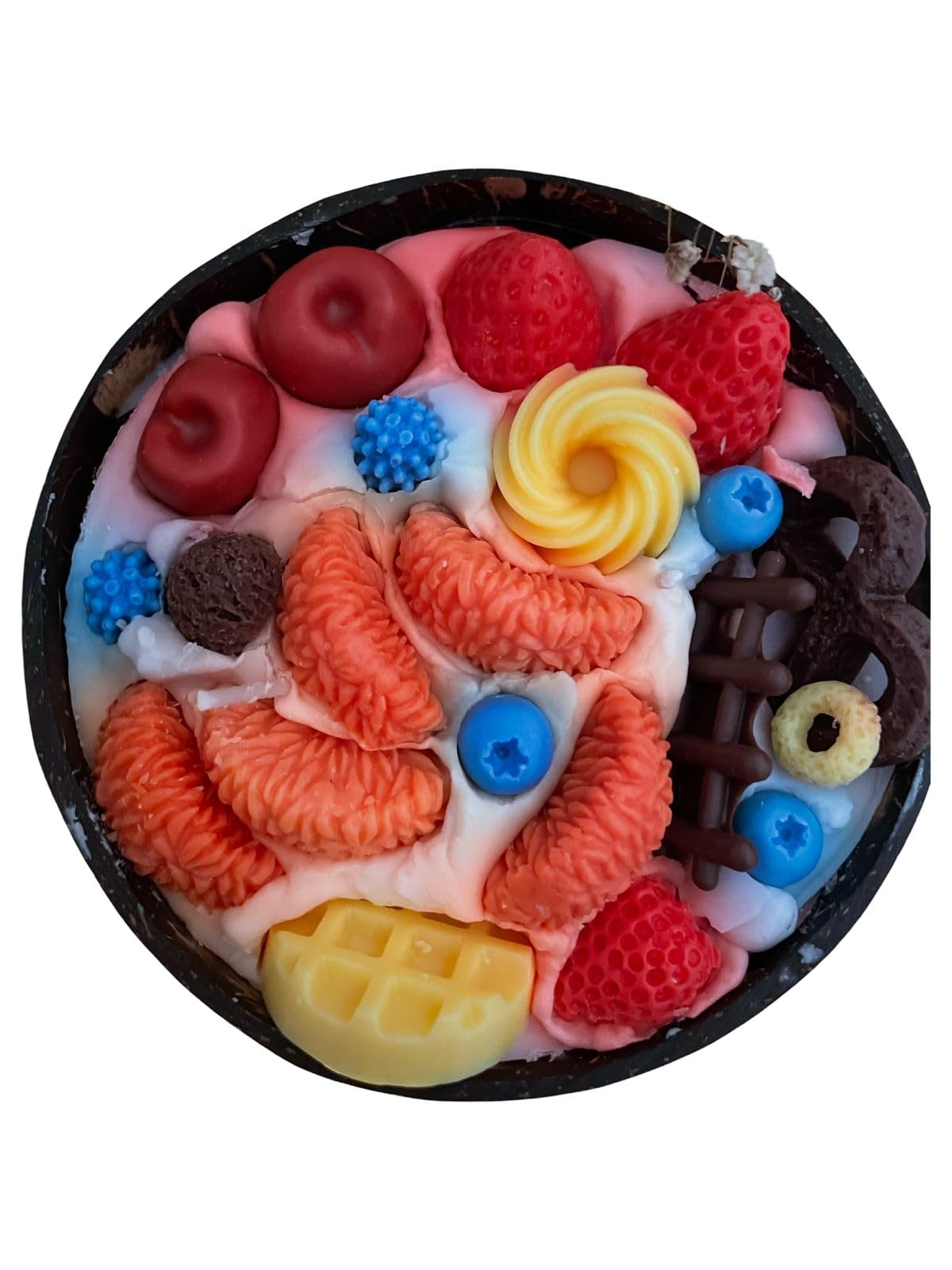 Giftify Handmade Love Scented Soy Coconut Shell Candle, Fruity Wood Wick Scented Candles Made with Real Coconut Shells, Outdoor and Indoor Decor use