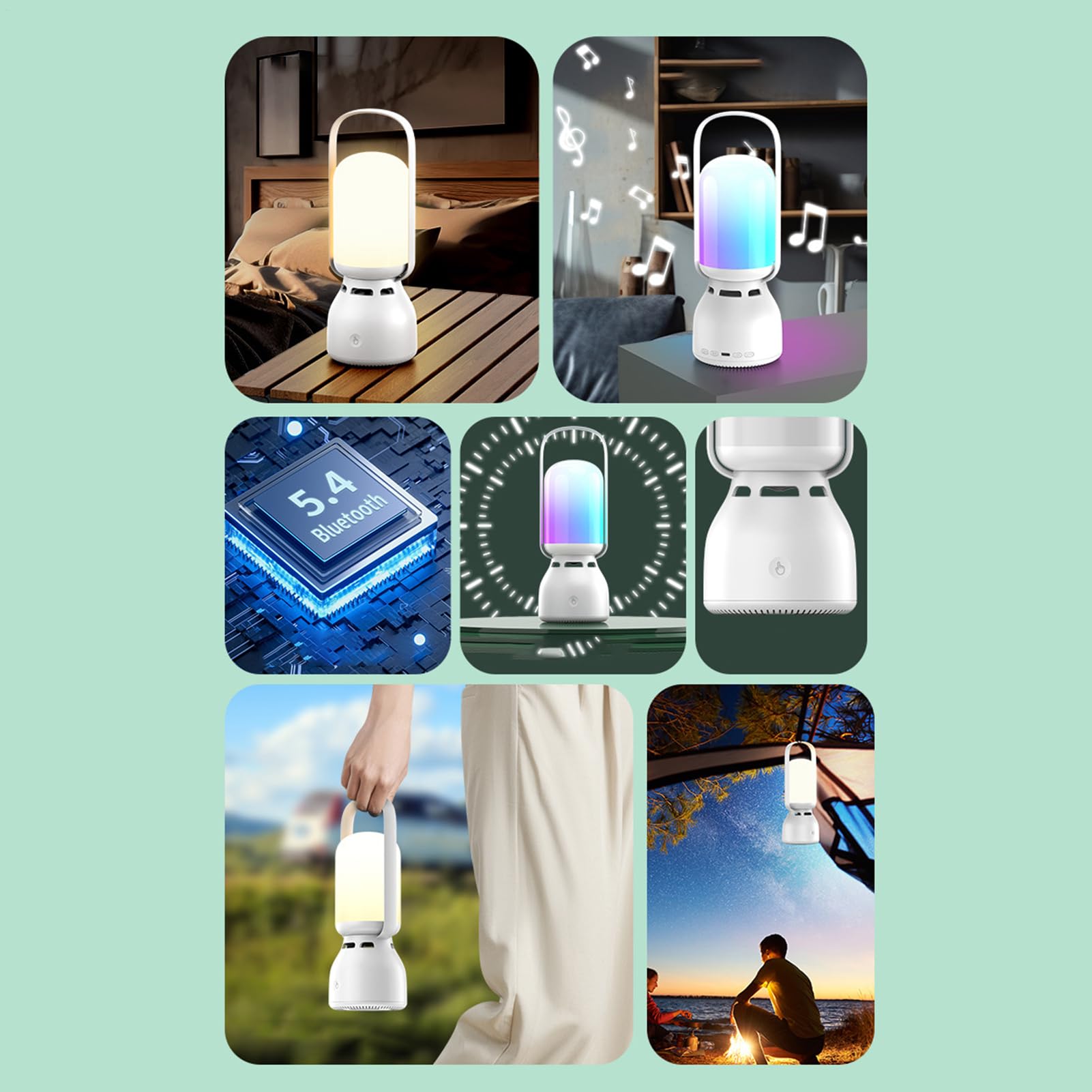 Lanterna da campeggio con altoparlante impermeabile 1800mah batteria