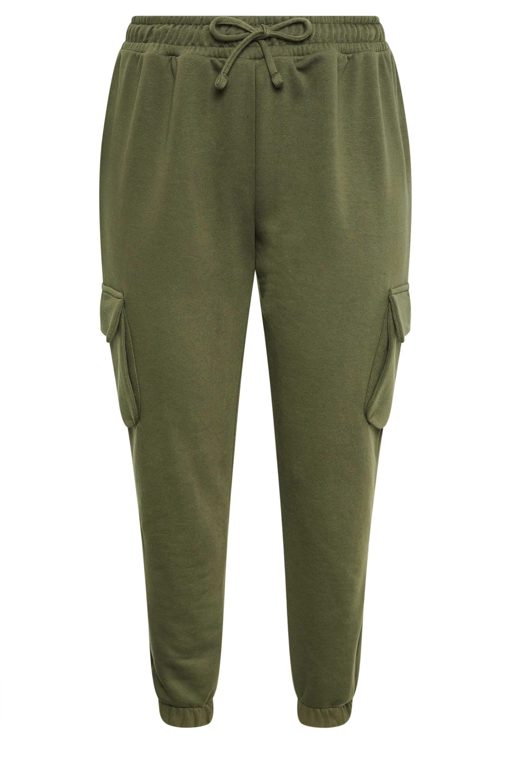 Yours Women's Green Cargo Joggers Pants In | Size: 22-24