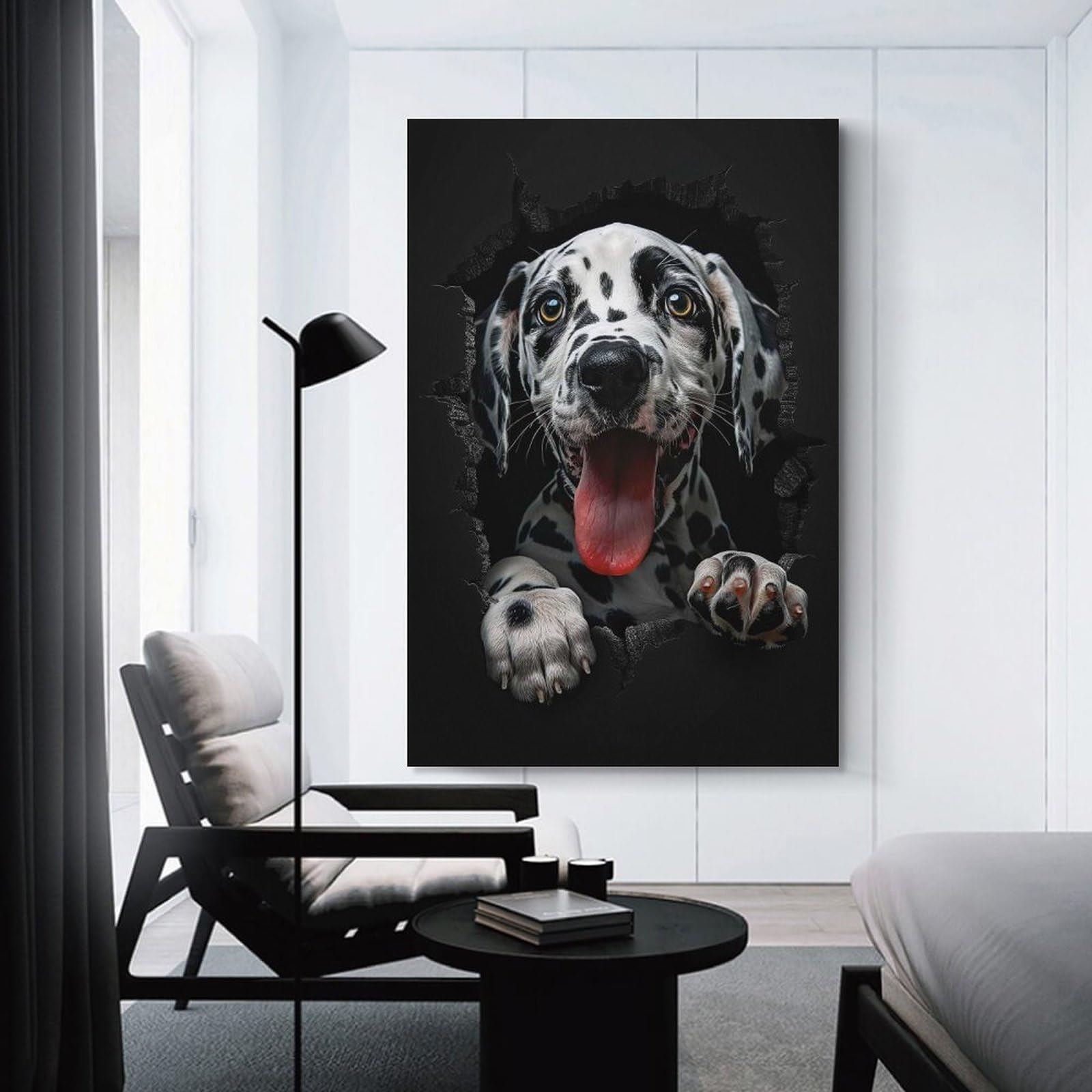 Junmoney Home Decor Wall Art Dalmatian Dog, 24x36inch(60x90cm), for Workspace Walls, Study Corners Or Bedrooms, A Smart Decor Choice for Study Walls