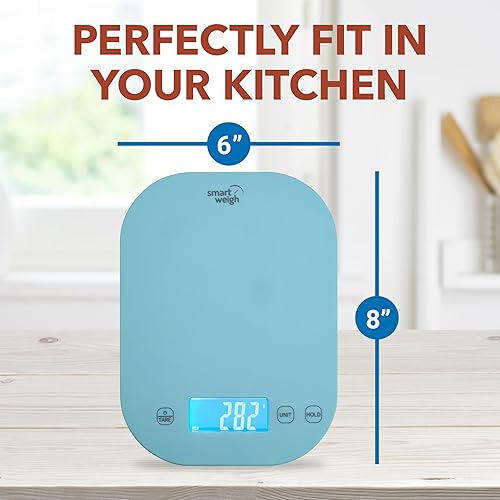 Miniatura 6 de Smart Weigh Báscula digital azul de cocina para cocinar, pérdida de peso, seguimiento de calorías, hornear, control de porciones de alimentos y