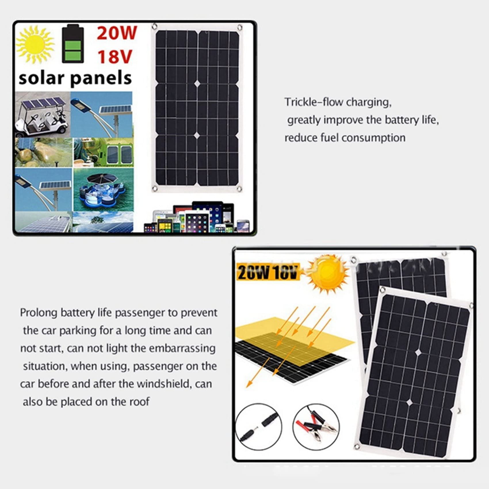 2 x 20 W 18 V monokrystaliczny panel solarny, fotowoltaiczny, przyjazny dla środowiska, przenośny panel słoneczny