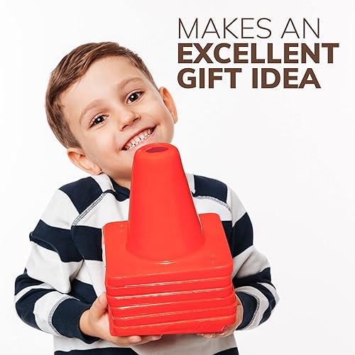 Miniatura 8 de Koozam Sports - Paquete de 6 conos deportivos de 6 pulgadas resistentes para entrenamiento profesional, no se vuelan con el viento o grietas para