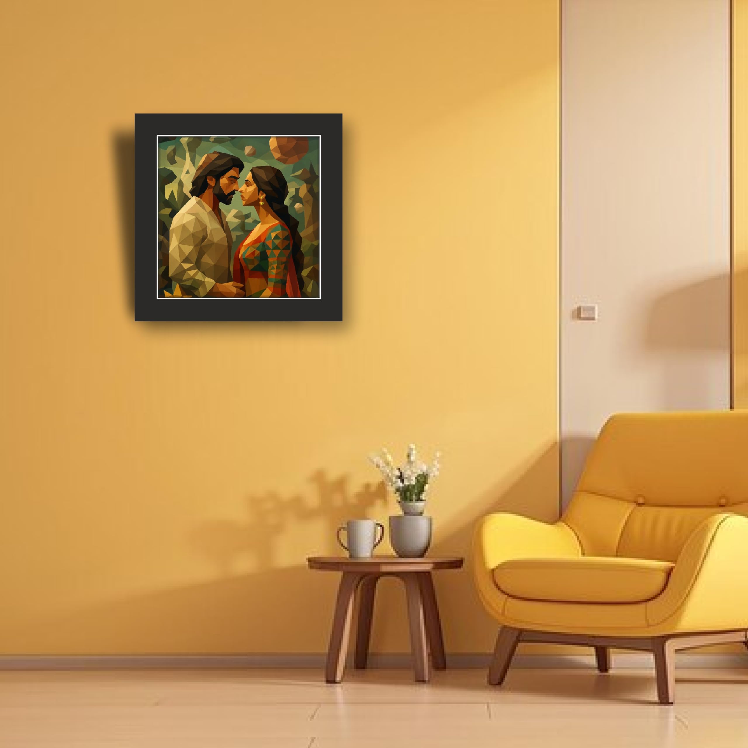 Low Poly Art Style Frame - Personalized Geometric Artwork – view 2
