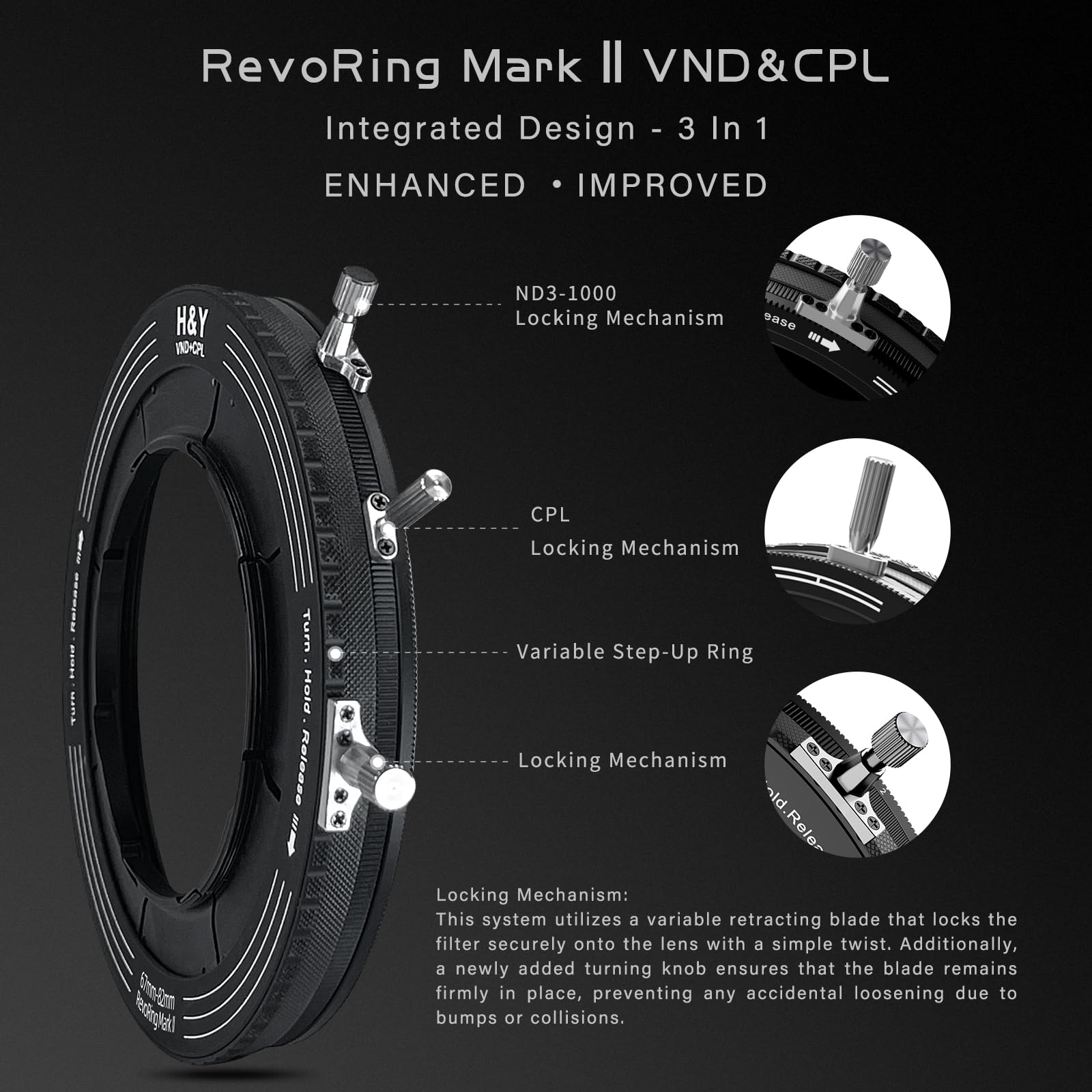 Amazon.com : H&Y RevoRing MKⅡ Variable ND Filter, ND3-ND1000