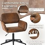 Homy Casa Home Office Desk Chair with Ergonomic Backrest Adjustable Height Gas Lift Swivel Wheels and Metal Base for Home Office Study and Conference Rooms, Brown