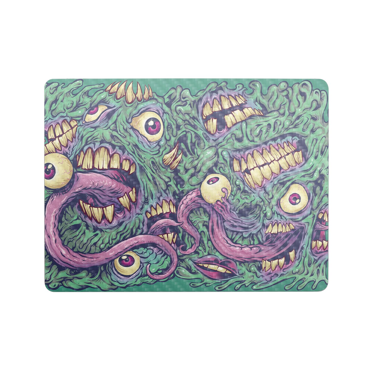 Carbon Fiber Laptop Skin Compatible with Microsoft Surface Laptop 8 13" (2025) - Eyes and Teeth - Premium 3M Vinyl Protective Wrap Decal Cover - Easy to Apply | Crafted in The USA by MightySkins