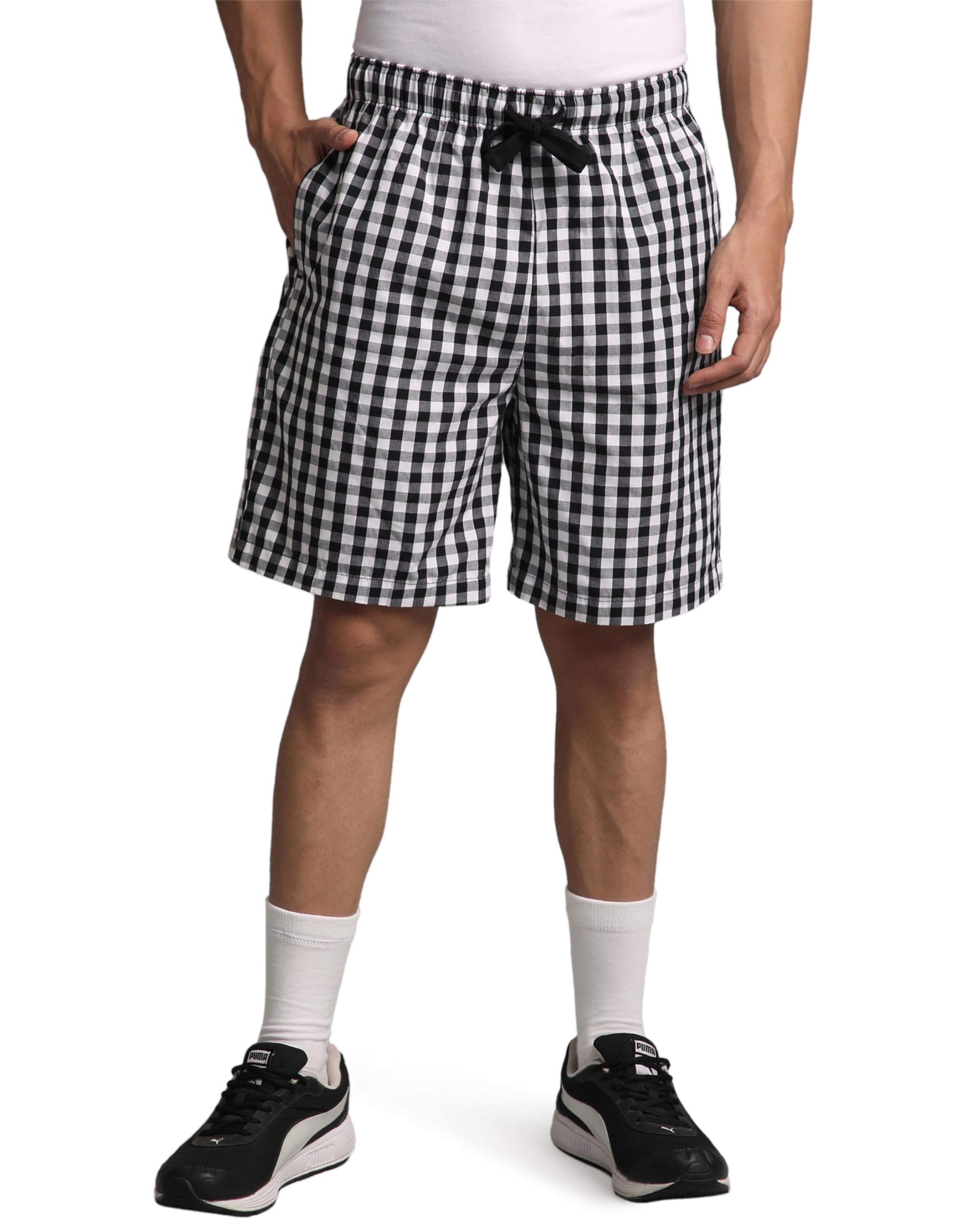 Men's 100% Cotton Checkered Shorts - Soft & Breathable Casual Lounge Shorts | Comfortable Bottoms with Dual Pockets | Relaxed Fit Plaid Check Shorts for Men (S-2XL)-image-16