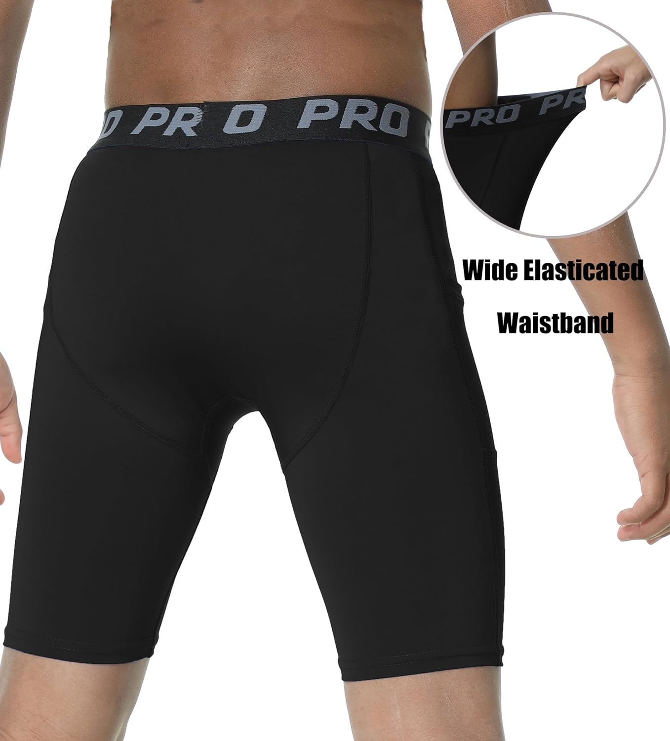 EXARUS Youth Boys Compression Shorts Side Pocket Performance Athletic Base Layers Underwear Running Sports Soccer - Image 5