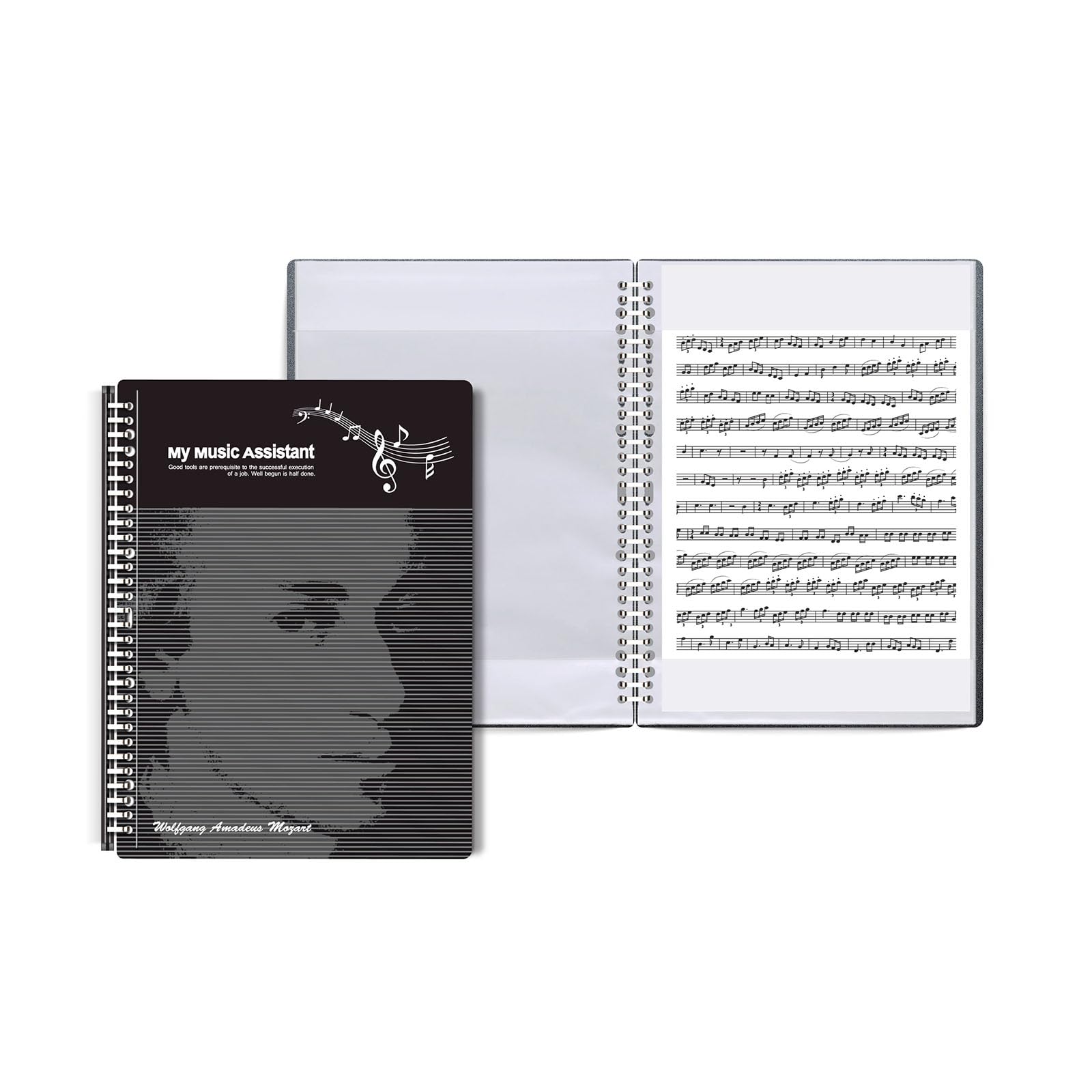MAGICTAIWAN Sheet Music Folder, 30-Ring Binder, 20 Writable Non-Glare Sleeves (40 Pages, Expandable to 70), Fits Letter Size 8.5x11 - for Musicians,