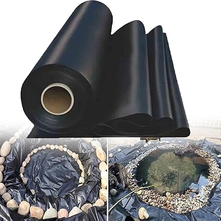 Image CICOLO Heavy Duty Pond Liner Protection, Foldable Pond Liner Black LDPE Pond Liner for Small Ponds, Fish Ponds, Streams Fountains and Garden Waterfall,5×7m