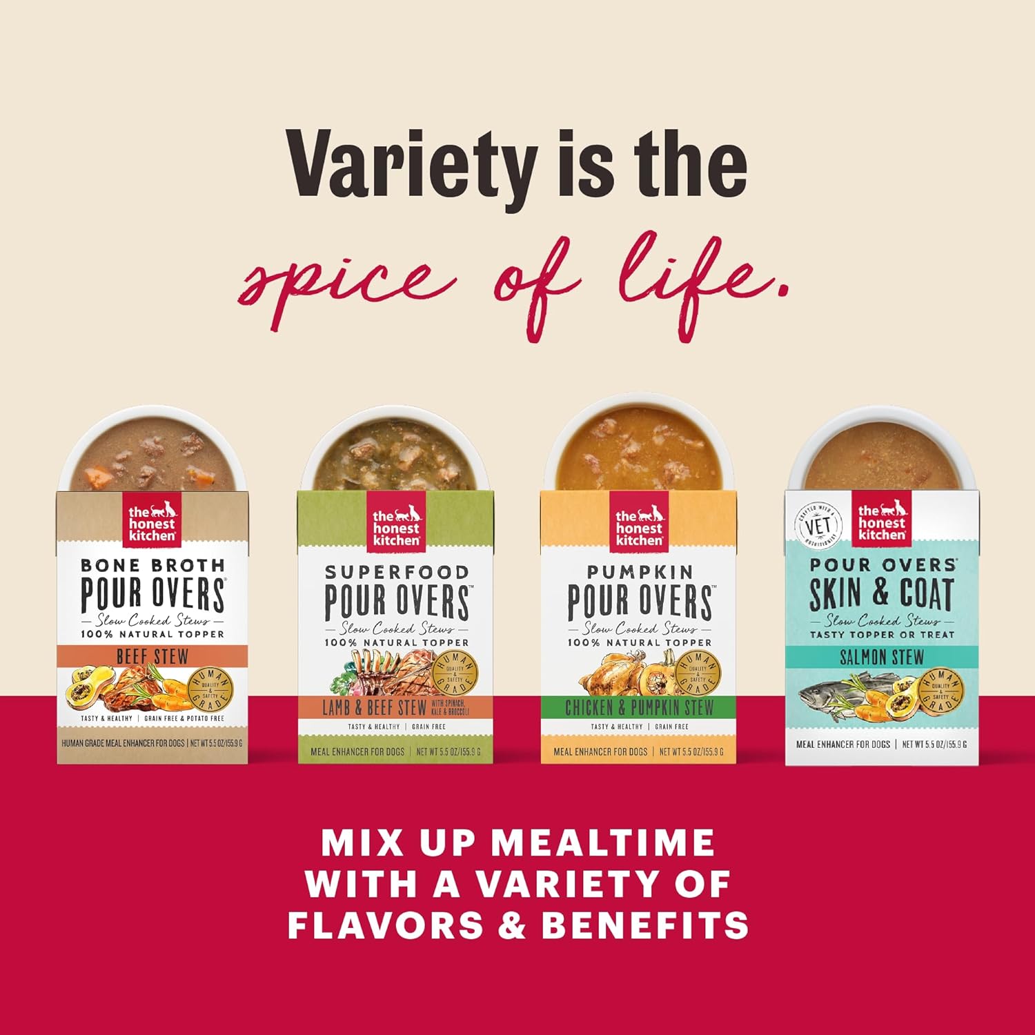 The Honest Kitchen Human Grade Meal Booster: 99% Turkey & Duck Dog Food Topper, 5.5 oz (Pack of 12)