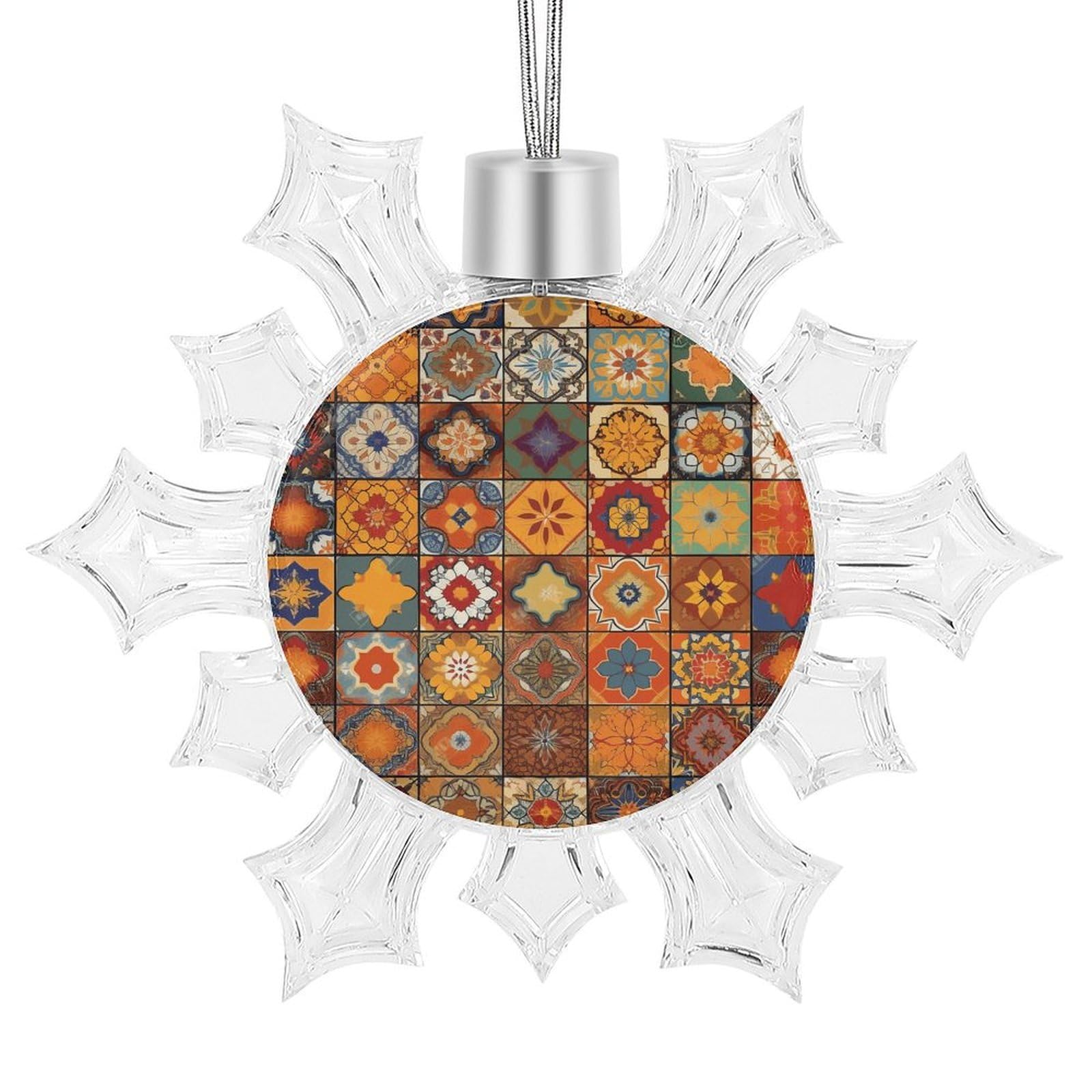 Group of Moroccan Geometric Snowflake Decorations,Christmas Decorations，Christmas Indoor Winter Wonderland Decor，Hanging Ornaments for Xmas Tree Winter New Year Party Supplies