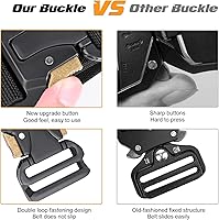 Vista 3 de Cinturones tácticos para hombre, cinturón militar de nailon elástico de 1.5 pulgadas con hebilla de liberación rápida resistente