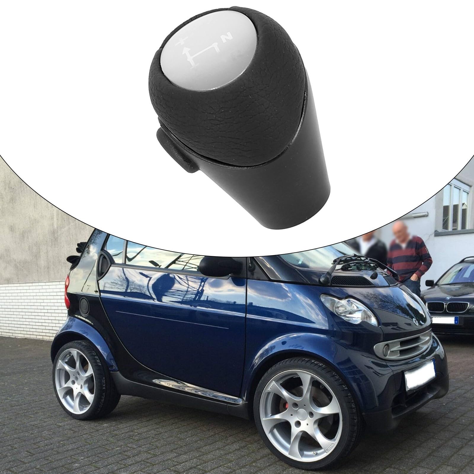 ReachMall Pomello cambio, Pomello del cambio automatico, testa del cambio adatto per Smart 451 07-2018 450/451 2007-2018 cambio automatico in pelle leva del cambio e pomello