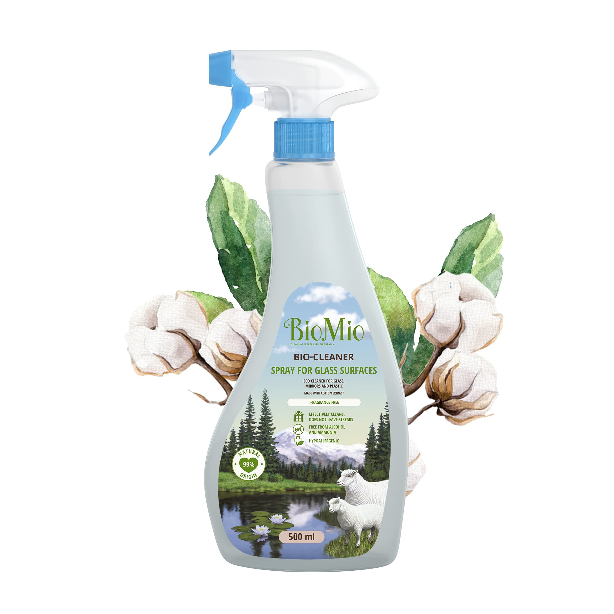 BioMio Bio-Cleaner Spray for Glass Surfaces, 500 ml