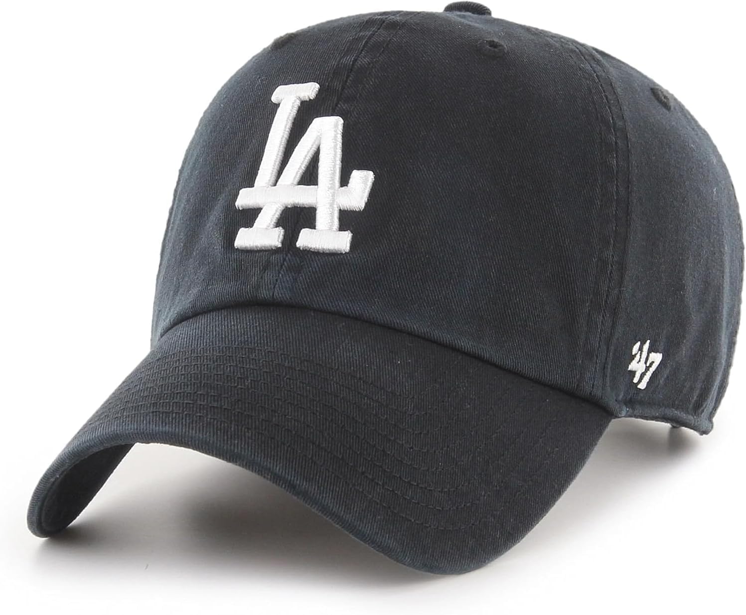 47 MLB Unisex-Adult Alternate Color Clean Up Adjustable Hat Cap - One Size (US, Alpha, One Size, Los Angeles Dodgers Black White)