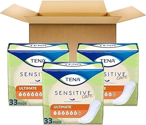 Miniatura 2 de TENA - Toallas para incontinencia, control de vejiga y posparto para mujeres, absorción Ultimate, longitud regular, Sensitive Care, 99 unidades