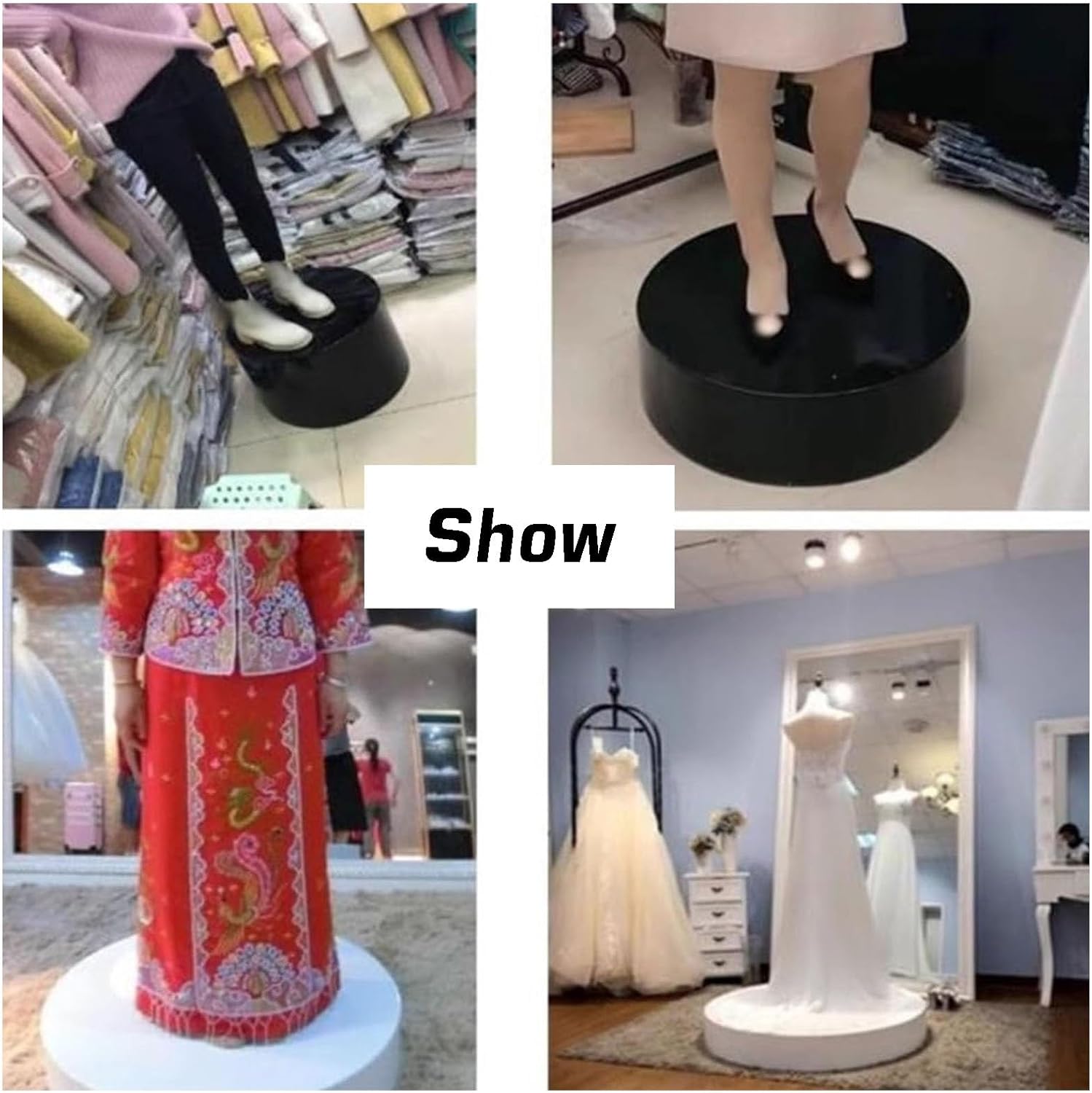 Round Display Pedestal Stand,Party Event Decor Platform Base Stands,Large Display Risers Base,for Home Clothing Store,440 Lb Loading-White-60x15cm/23.6x6inch