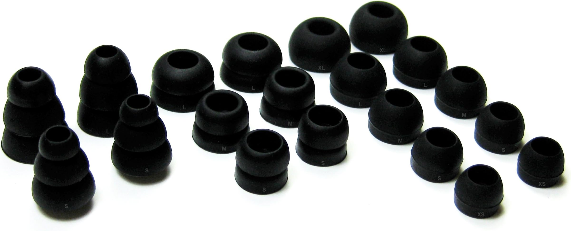 20pcs Ergonomic Fit Kit (DF-TF-5SZ) Compatible with Skullcandy Smokin' Buds 1/2,Fix,Titan,50/50,Heavy Medal,FMJ,INK'D 1/2.0 Supreme Sound,NBA INK'D,Holua, Asym, Chops Earphones- Replacement Eartips