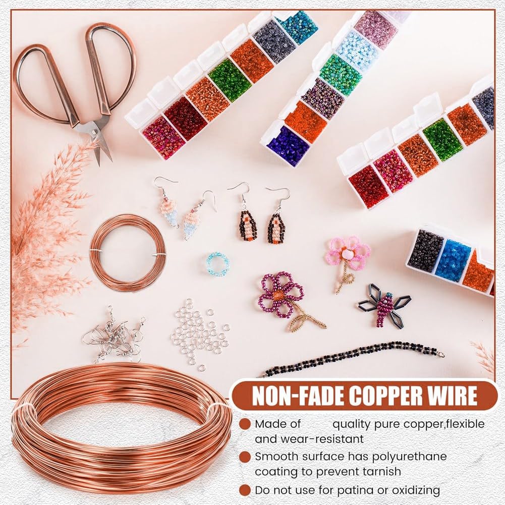 Malloy Alambre de Cobre Puro de Calibre 8 de 100 Pies para Fabricación de Joyas, Manualidades y Jardinería con Electrocultivo