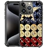 DJSOK Case for iPhone 16 Pro Max,Luxury Pattern Design Shockproof Rugged Cover,Cases for Man Woman-Classic Red and White Bullet Flag
