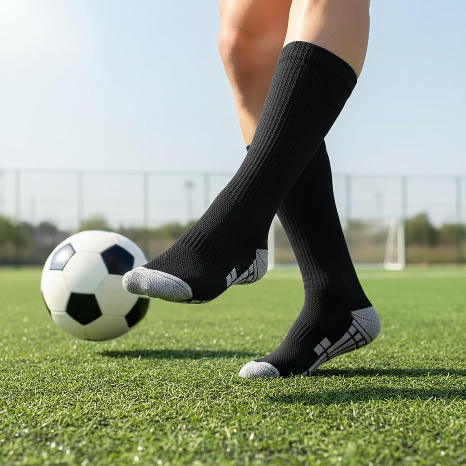 6/10 Pairs Mens Soccer Socks Stretchy Knee High Tube Colorful Football Athletic Team Socks for Men