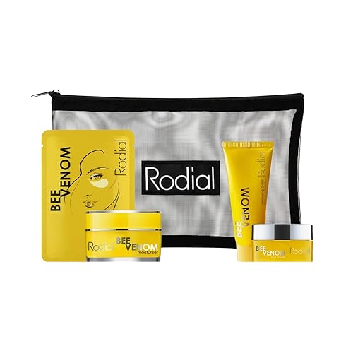 Rodial Bee Venom Little Luxuries Kit  Revitaliza y reafirma  Bálsamo limpiador 0.68 onzas líquidas + hidratante 0.51 onzas líquidas + 1 parches de