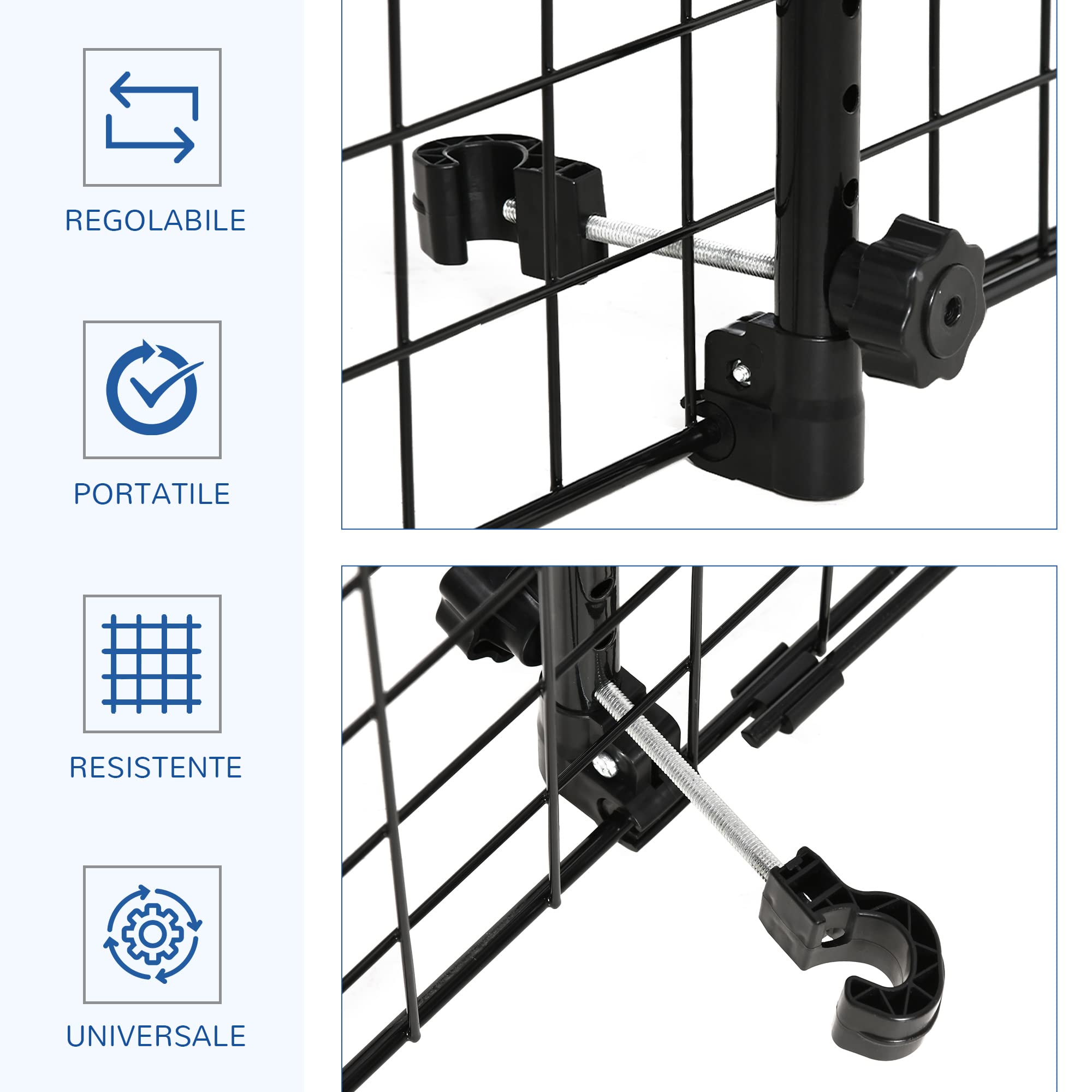 PawHut Barriera Divisore per Cani Universale per Poggiatesta Macchina Facile da Installare Regolabile 91-152cm