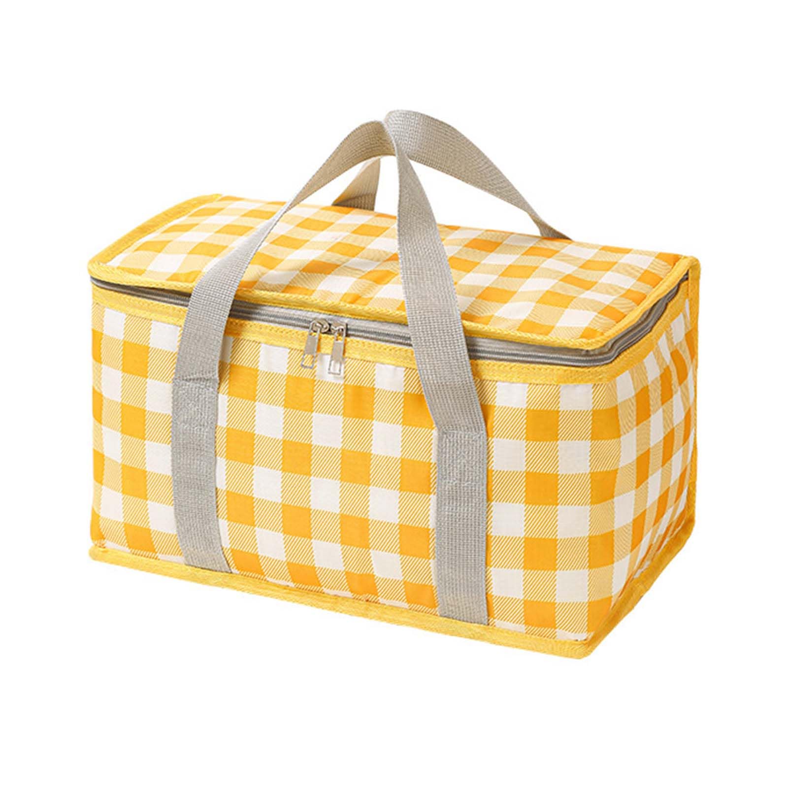 Insulated Picnics Bag with Zippers Top Beach Coolers Bag Large Capacity Insulated Camping Coolers Storage Picnics Basket