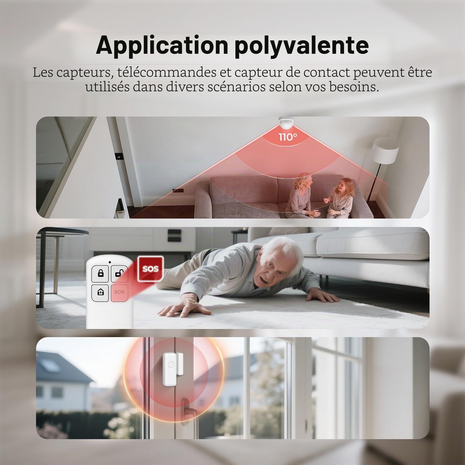 Alarme Maison sans Fil WiFi 4G Kit 17 pcs - Système de sécurité sans Fil la Smart Extensible Facile à configurer Surveillance d'alarme Compatible Alexa pour Maison la Boutique Appartement
