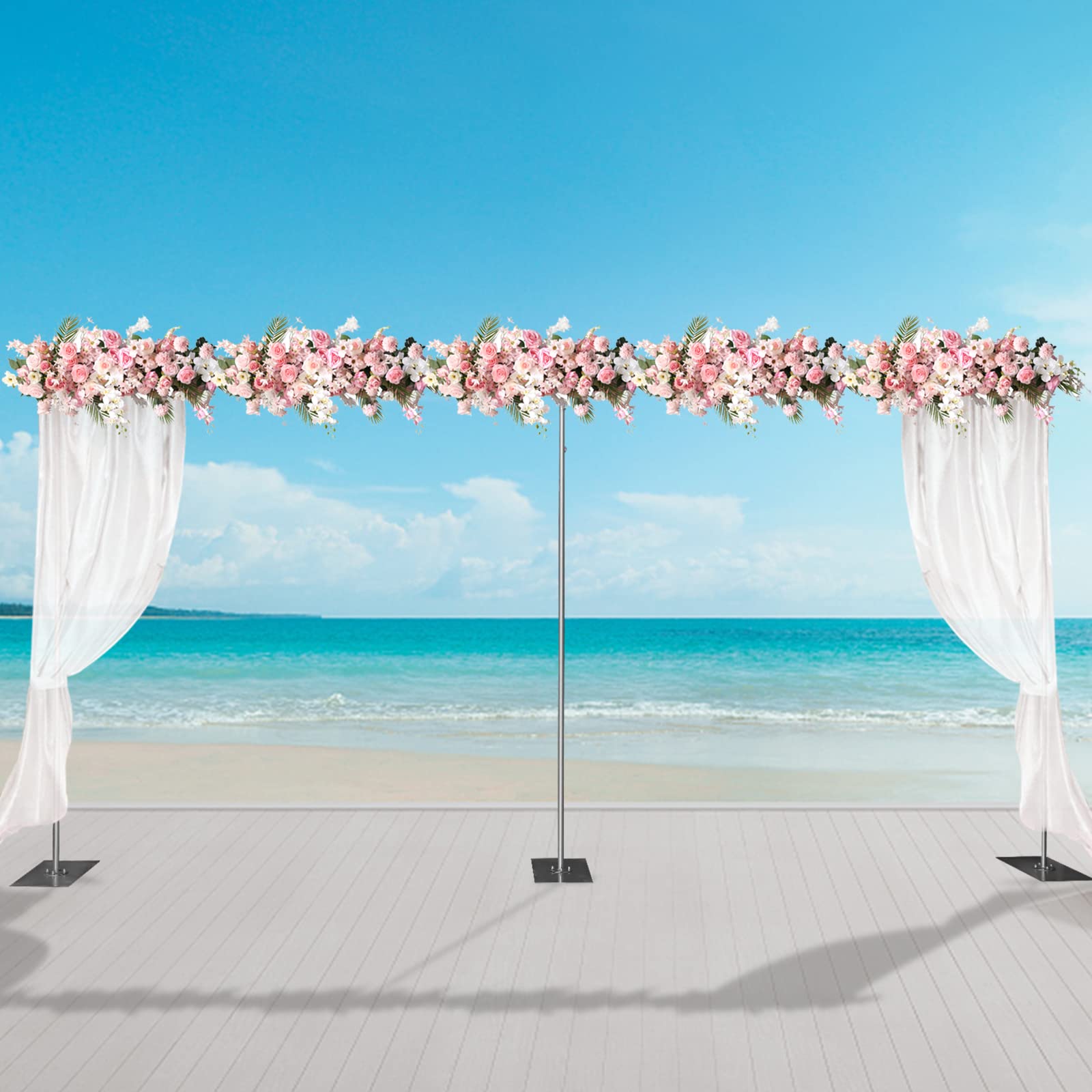 Heavy Duty Backdrop Stand, Pipe and Drape Backdrop Stand Kit, Adjustable Pipe and Drape Stand Kit, Photo Stand Kits for Wedding Birthday Banquet Party Decorations Load-Bearing Capacity 50kg/110lbs