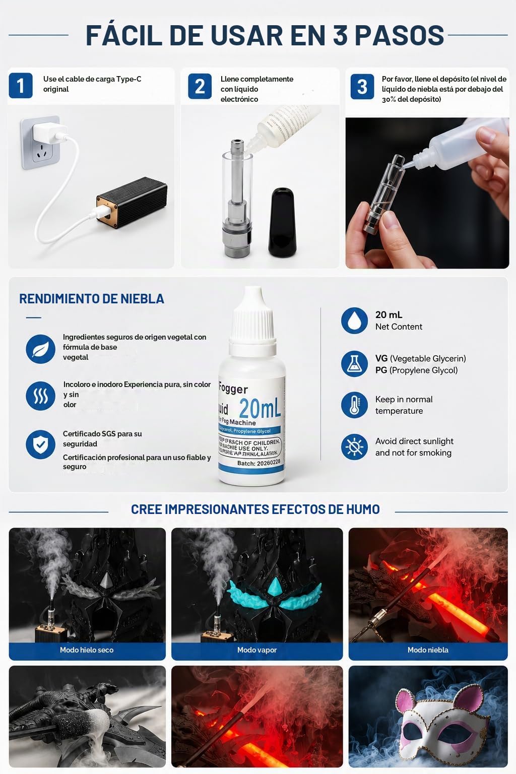 Máquina de humo portátil a pilas, con líquido de niebla para mini fiestas, fotografía, grabación de video, vapor instantáneo de 0 segundos, control remoto, efecto de hielo seco, prueba de aire (negro)