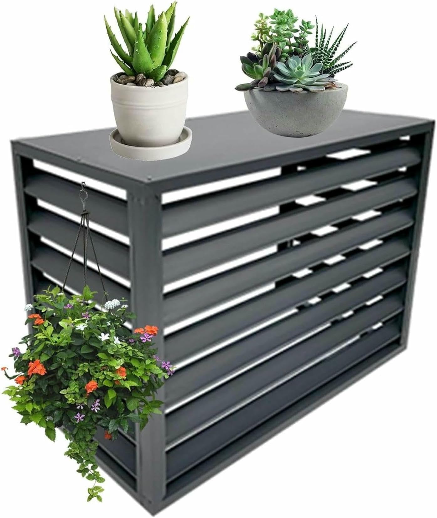 Cubierta de aire acondicionado aluminio exterior con soporte para plantas