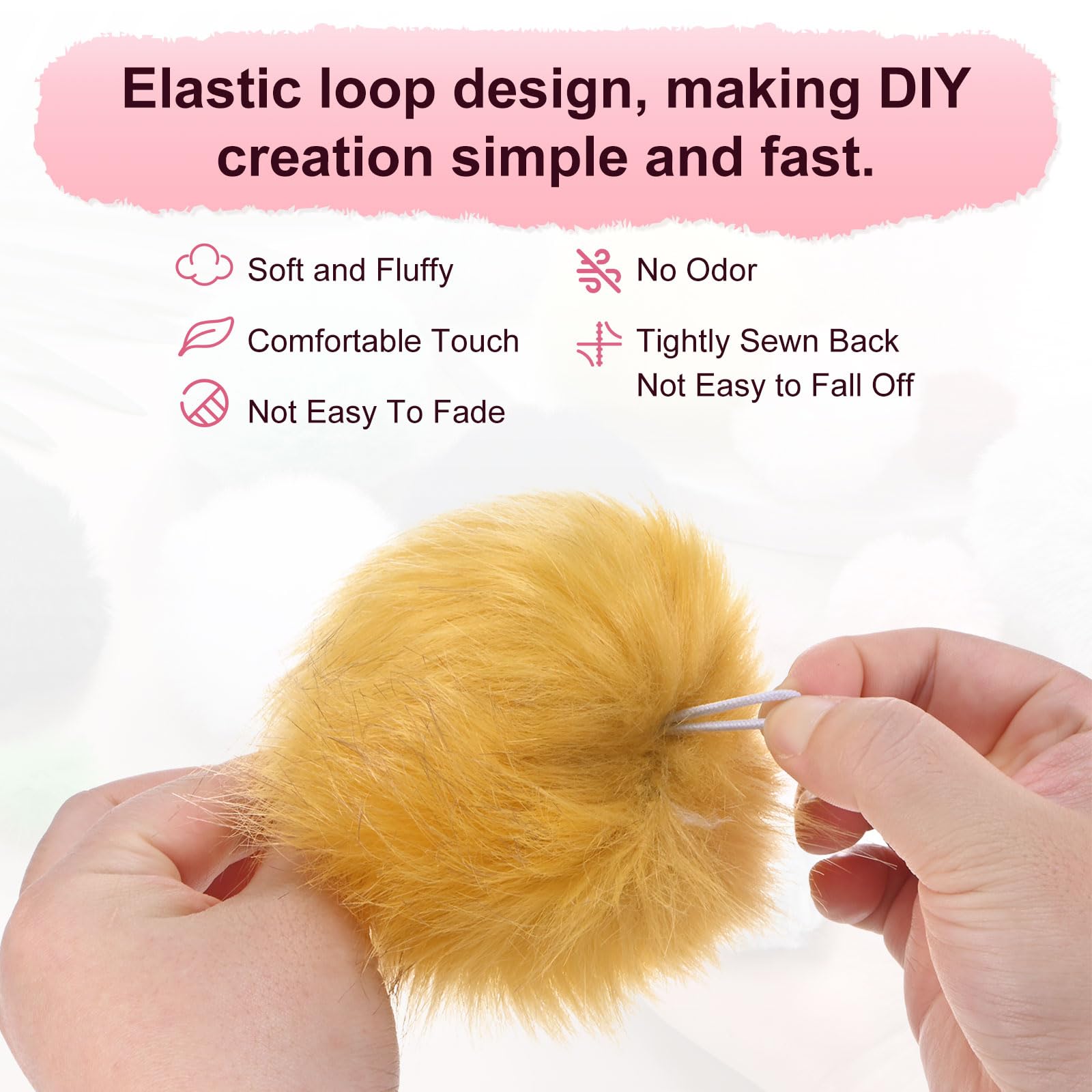 M METERXITY 1-Pack Faux Fur Pom Poms - Image 2