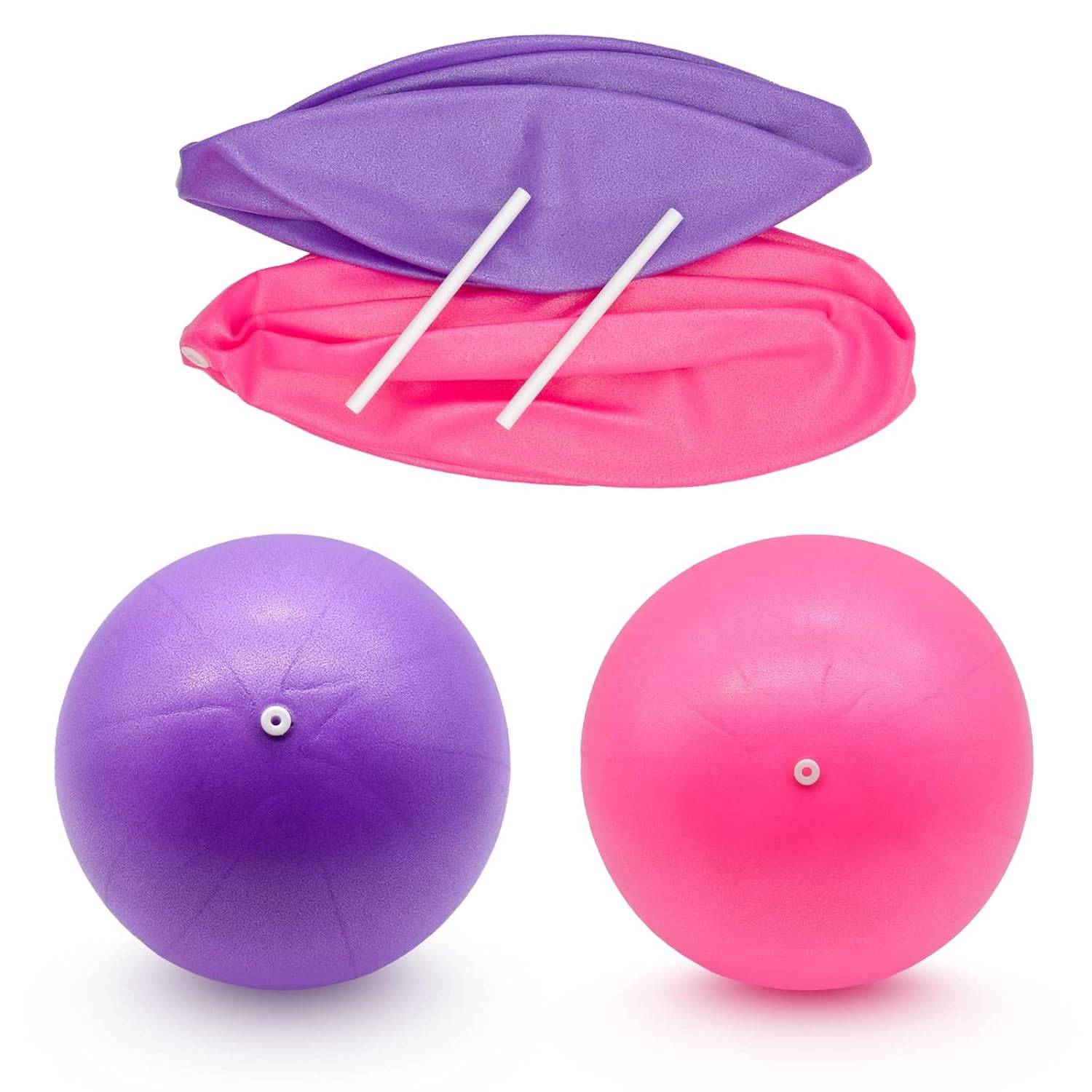 AB SALES 25 cm/9.8 inch Sports Yoga Ball, 2 Pcs Pilates Ball Small Exercise Stability Ball for Yoga Barre Core Training and Physical Therapy- Comes with Inflatable Straw, Purple & Pink Color AB SALES 25 cm/9.8 inch Sports Yoga Ball, 2 Pcs Pilates Ball Small Exercise Stability Ball for Yoga Barre Core Training and Physical Therapy- Comes with Inflatable Straw, Purple & Pink Color