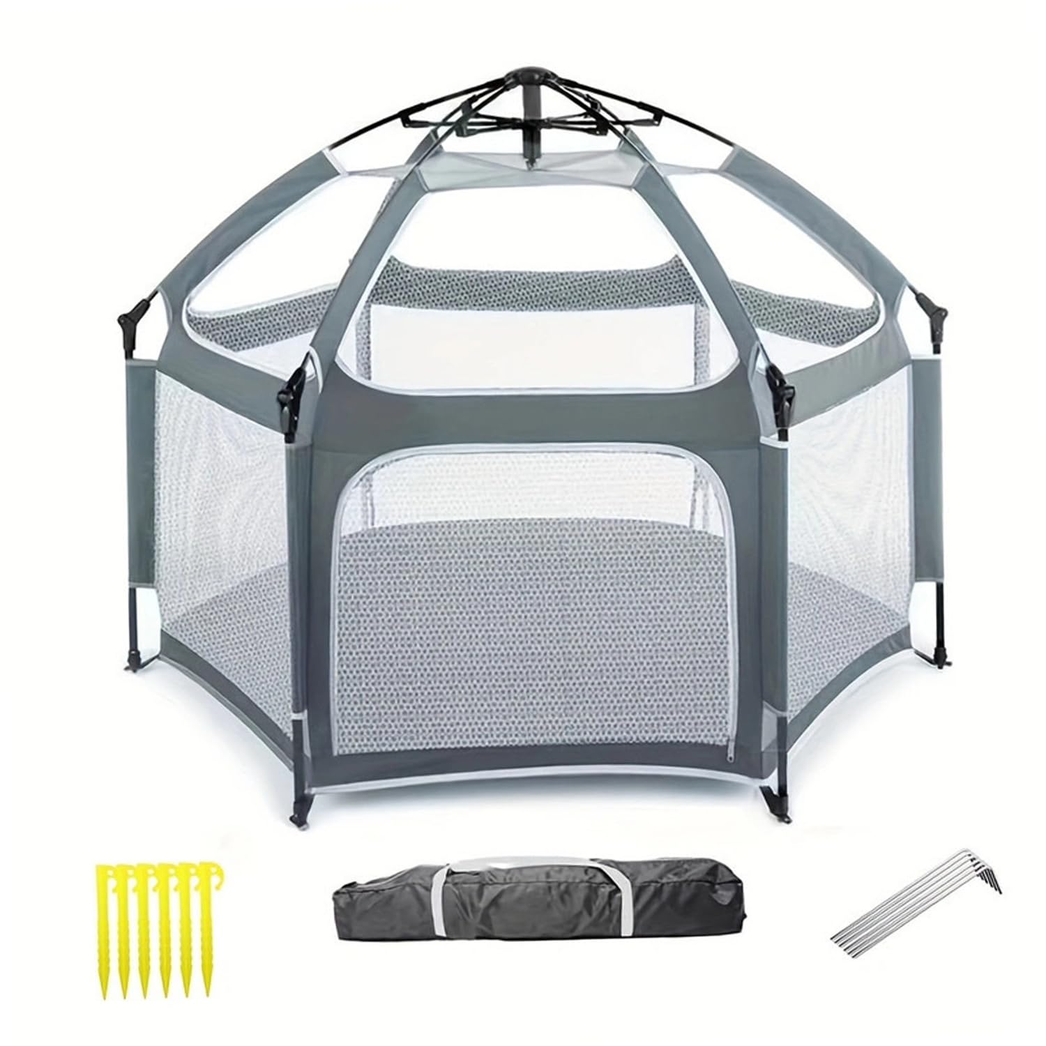 AquaFalcon Baby Playpen - Indoor & Outdoor Playpen for Babies and Toddlers - Baby Beach Tent, Foldable, Portable W/Canopy, Travel Bag, & Mosquito Net - Pop Up Pack and Play Tent