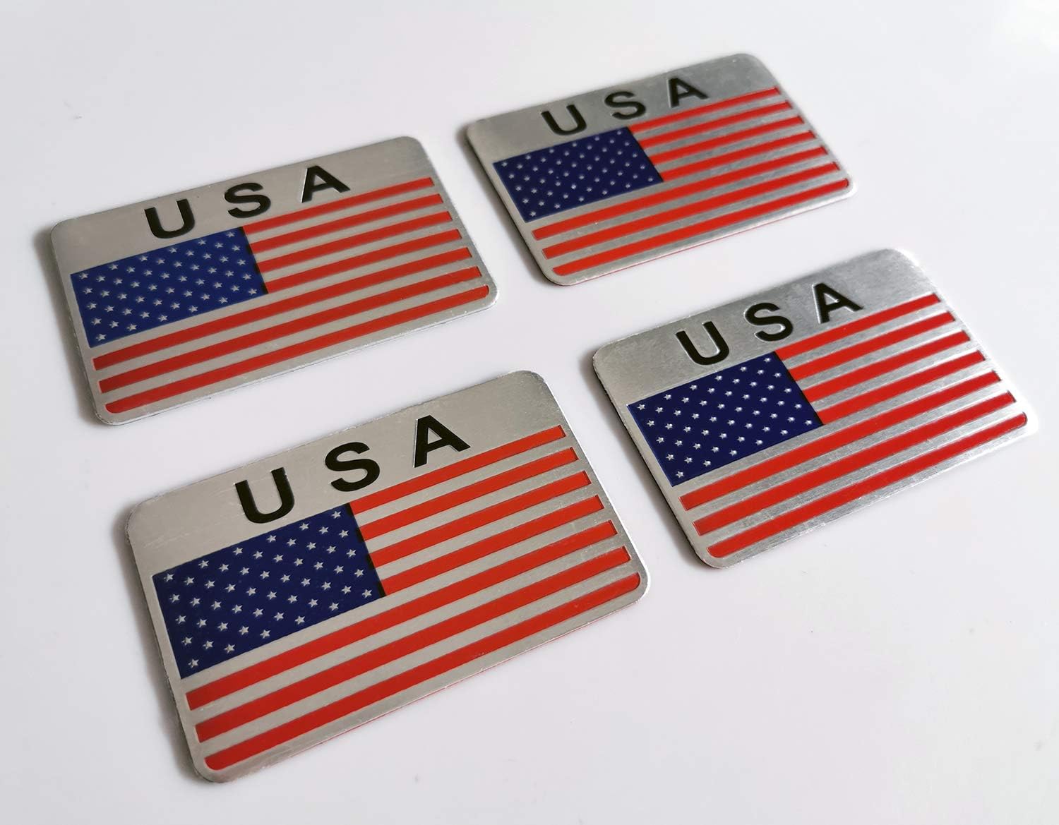 American Flag Series Metal Decals Set, 3D Auto Car Bumper Sticker Pack, Emblem, Badge, Exterior Accessories Decorative Logo, Lightweight Aluminum Alloy … (A)